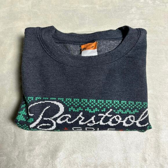 Barstool Sports Graphic Sweatshirt Men's L Winter Golf Print Gray Gildan Holiday - Picture 7 of 7